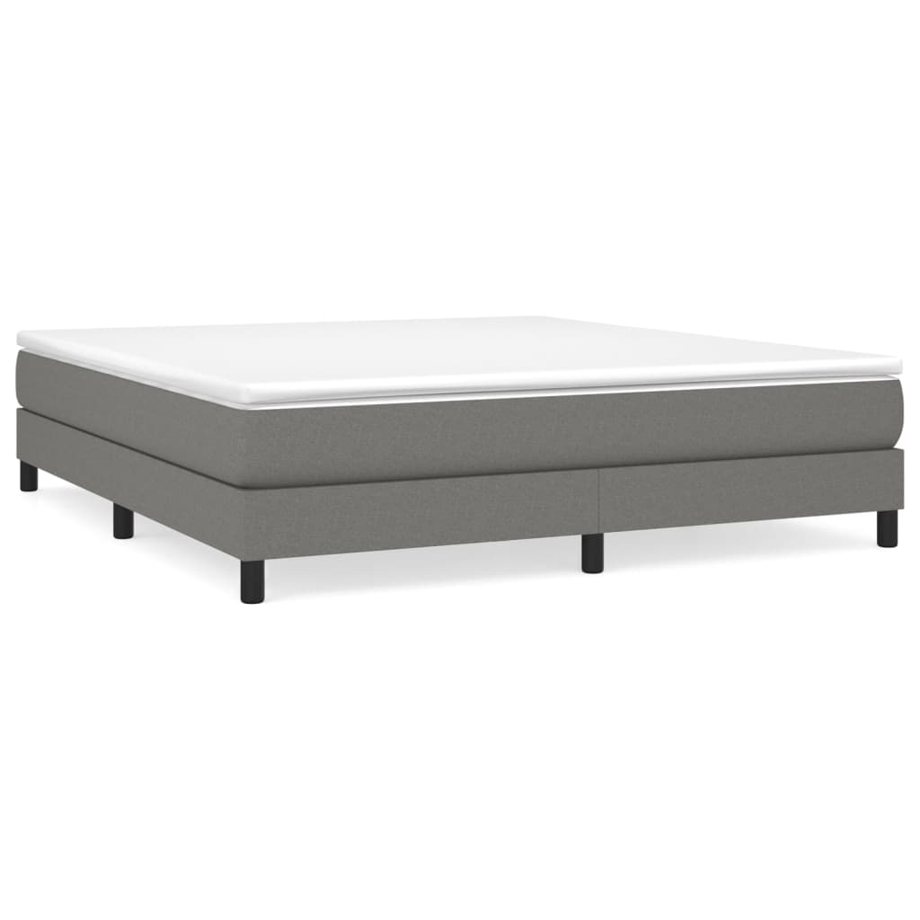 Boxspring-sengeramme mørkegrå 180x200 cm Super King stoff