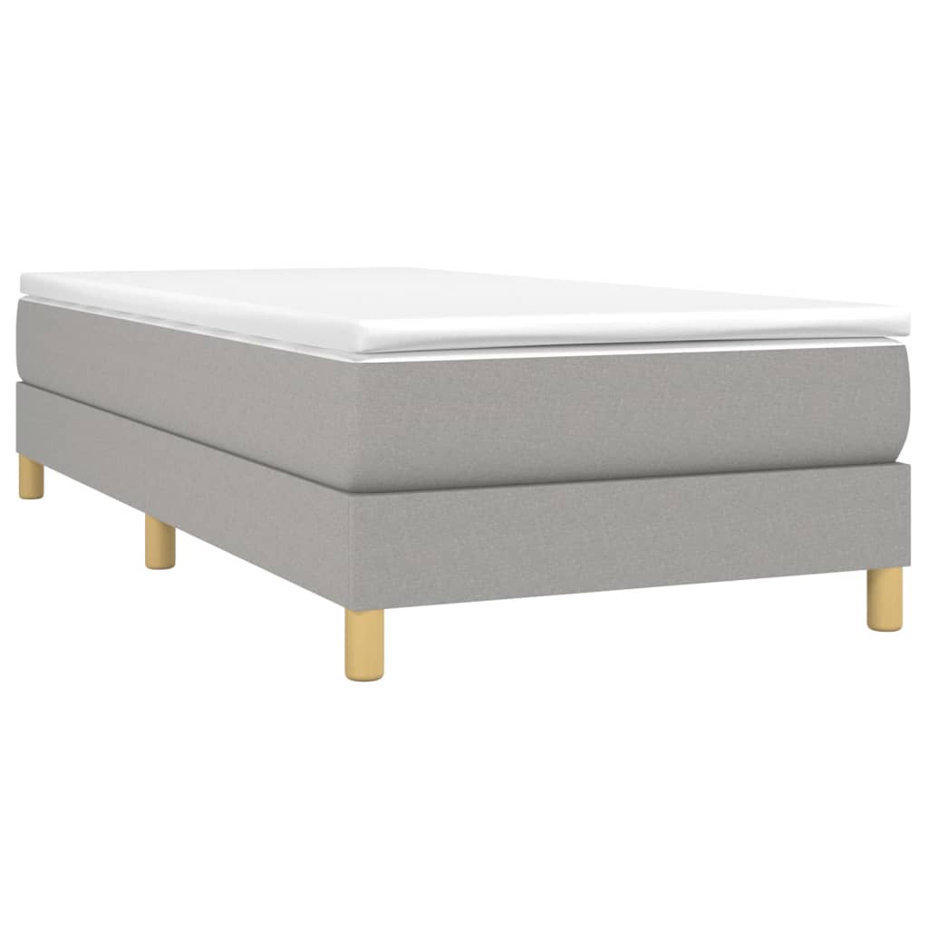 Boxspring-sengeramme lysegrå 90x190 cm Single stoff