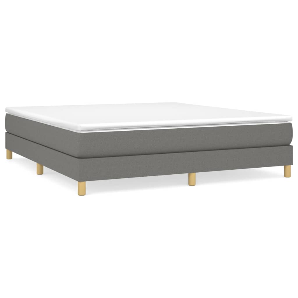 Boxspring-sengeramme mørkegrå 180x200 cm Super King stoff