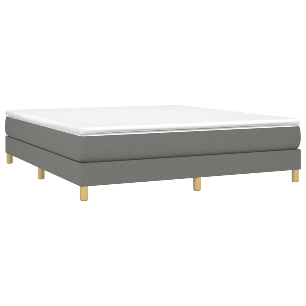 Boxspring-sengeramme mørkegrå 180x200 cm Super King stoff