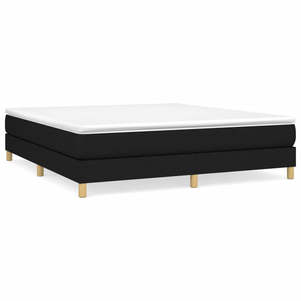 Boxspring-sengeramme boksfjær svart 180x200 cm Super King stoff