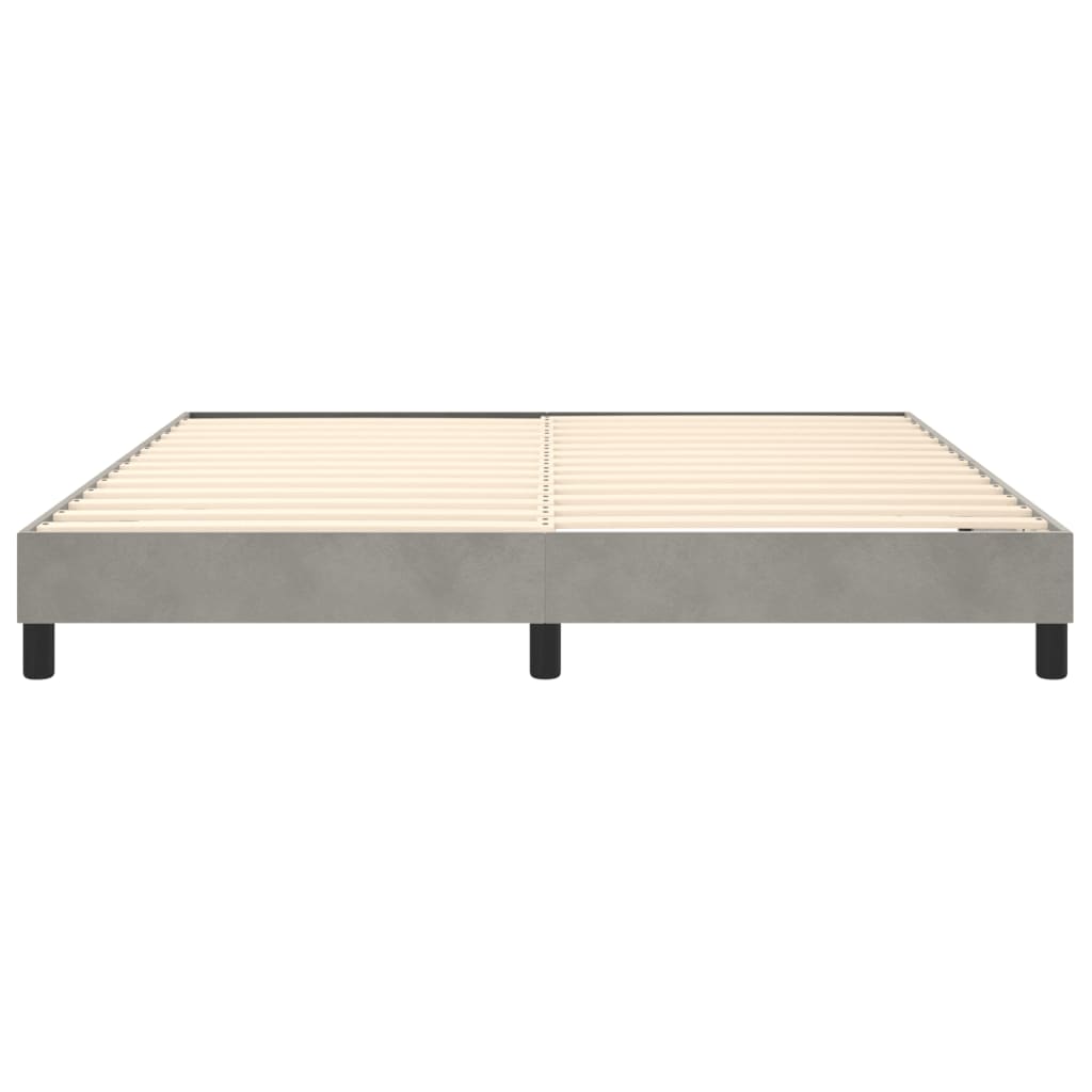Boxspring-sengeramme lysegrå 180x200 cm Super King fløyel