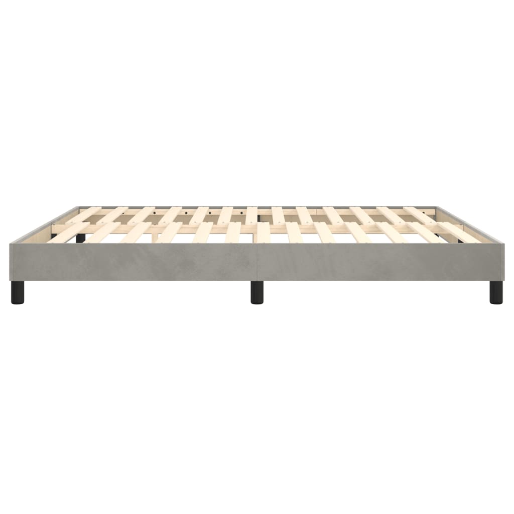 Boxspring-sengeramme lysegrå 180x200 cm Super King fløyel