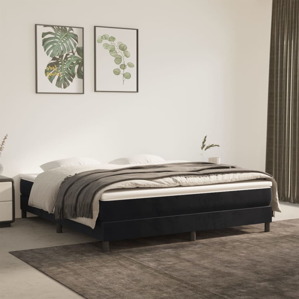 Boxspring-sengeramme svart 180x200 cm Super King fløyel