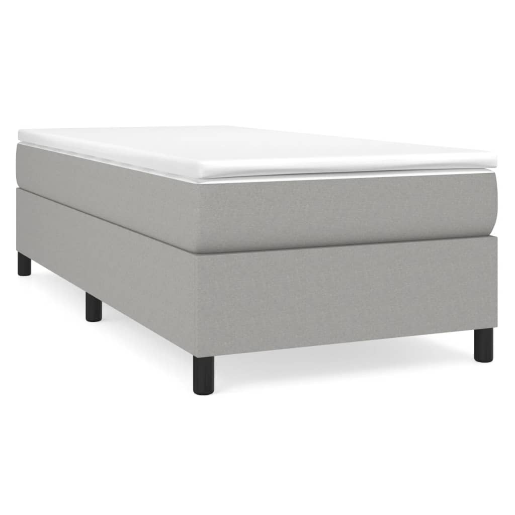 Boxspring-sengeramme lysegrå 90x190 cm Single stoff