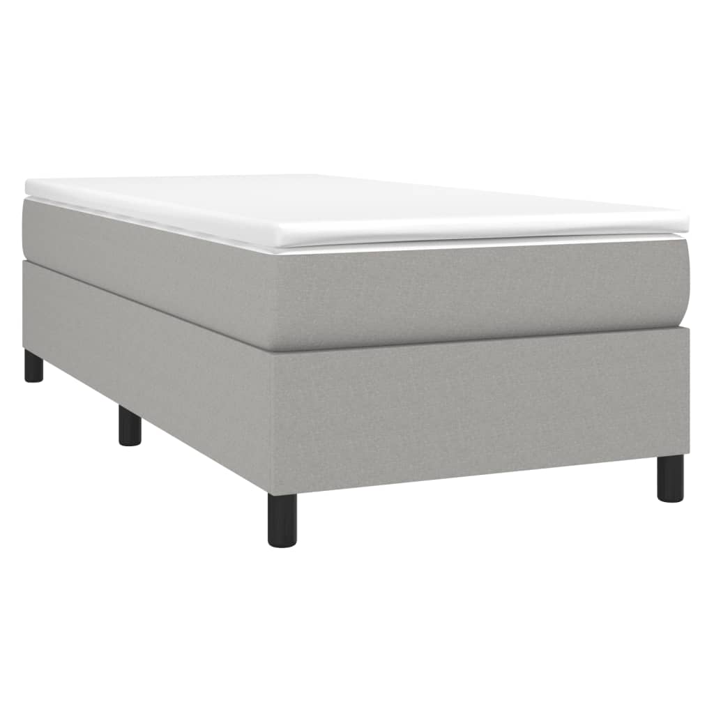 Boxspring-sengeramme lysegrå 90x190 cm Single stoff