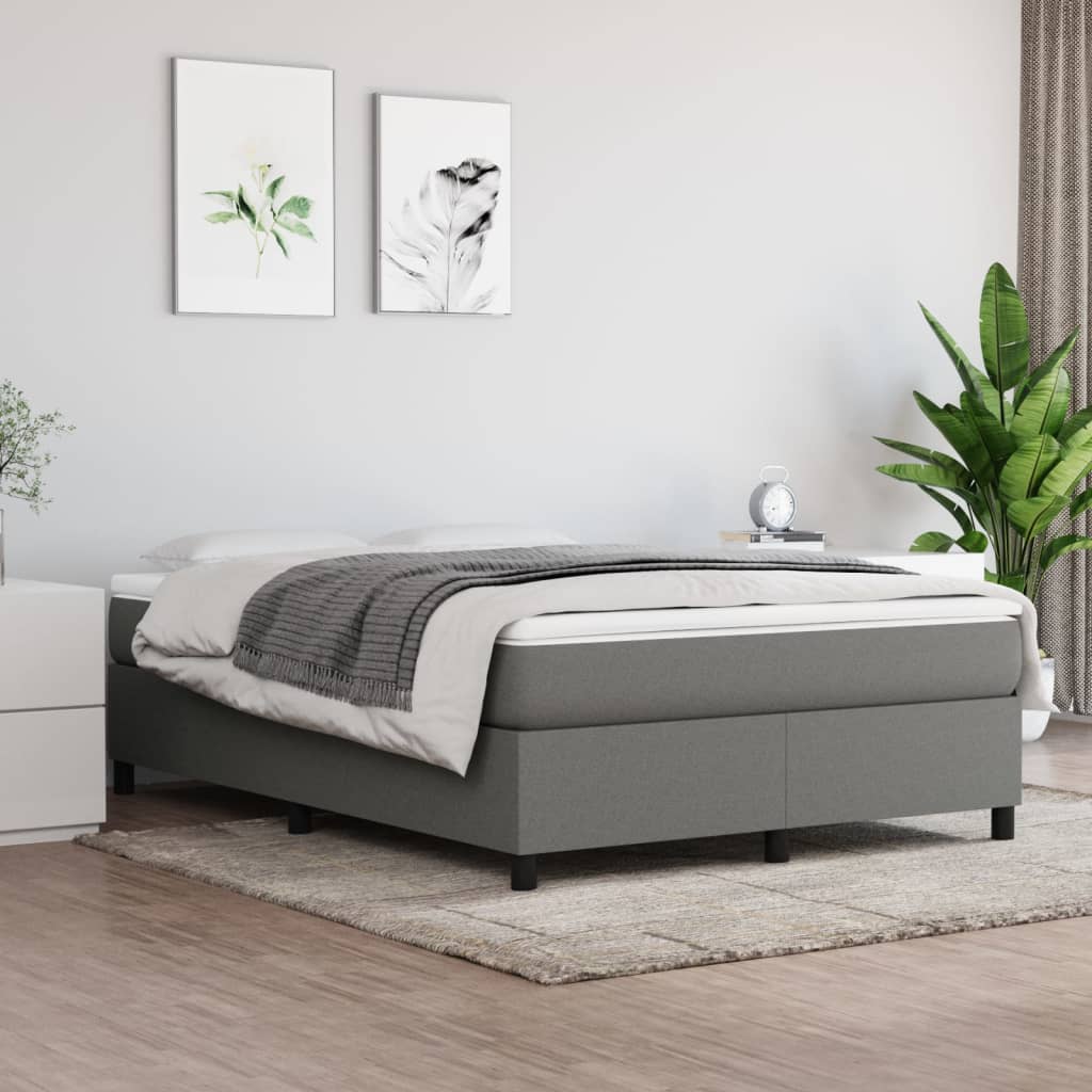 Boxspring-sengeramme mørkegrå 135x190 cm Double stoff