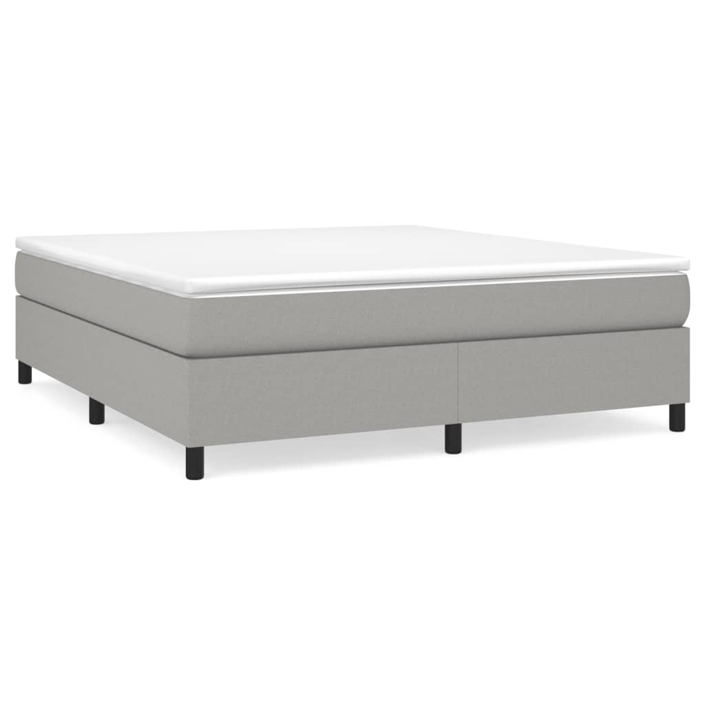 Boxspring-sengeramme lysegrå 180x200 cm Super King stoff