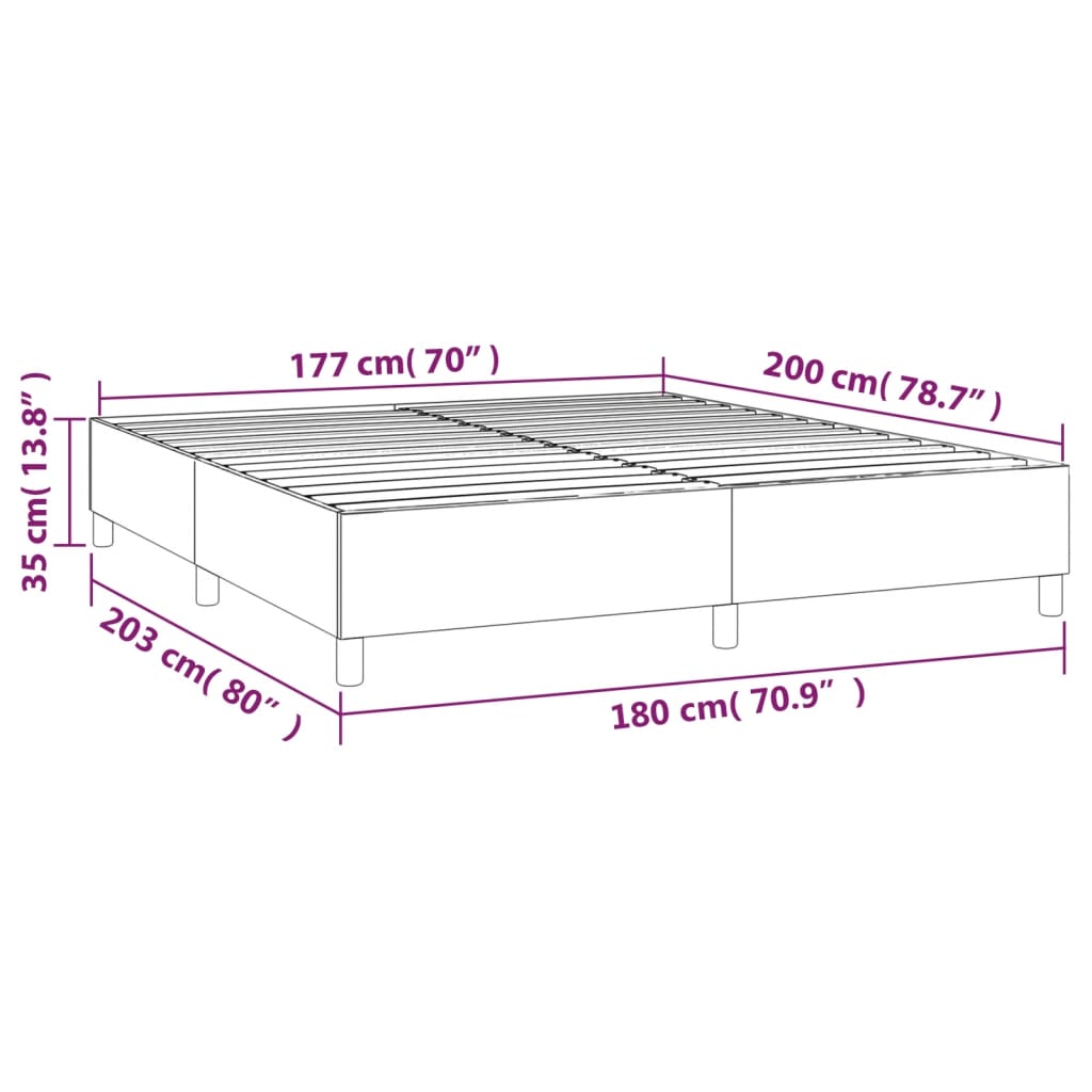 Boxspring-sengeramme lysegrå 180x200 cm Super King stoff