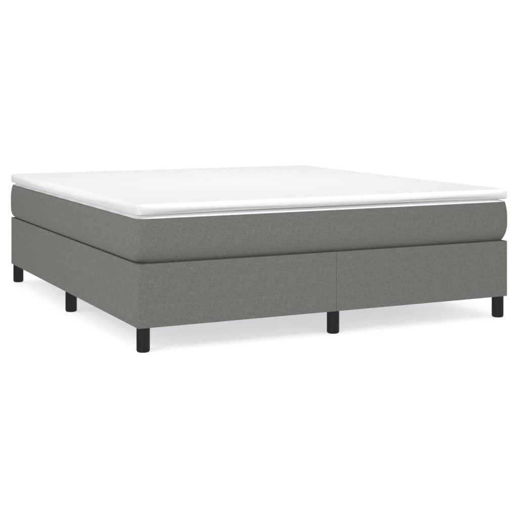 Boxspring-sengeramme mørkegrå 180x200 cm Super King stoff
