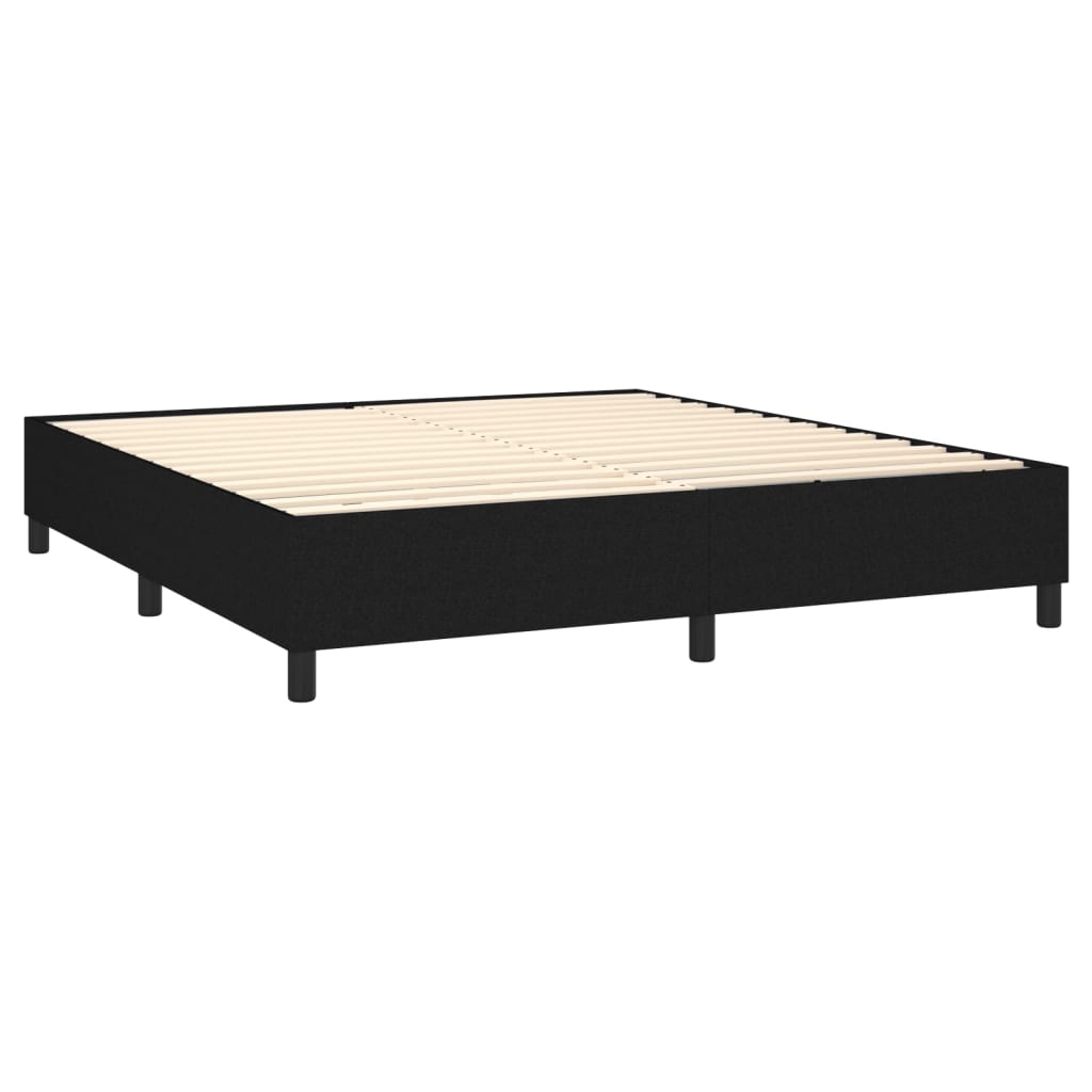 Boxspring-sengeramme boksfjær svart 180x200 cm Super King stoff