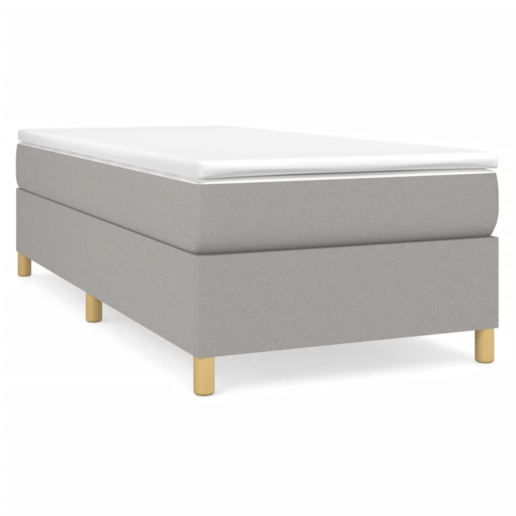 Boxspring-sengeramme lysegrå 90x190 cm Single stoff