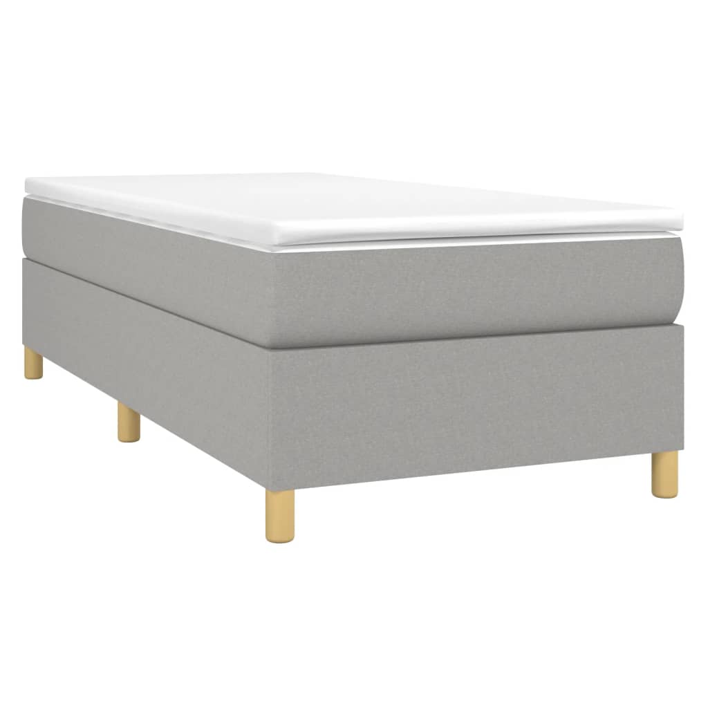 Boxspring-sengeramme lysegrå 90x190 cm Single stoff