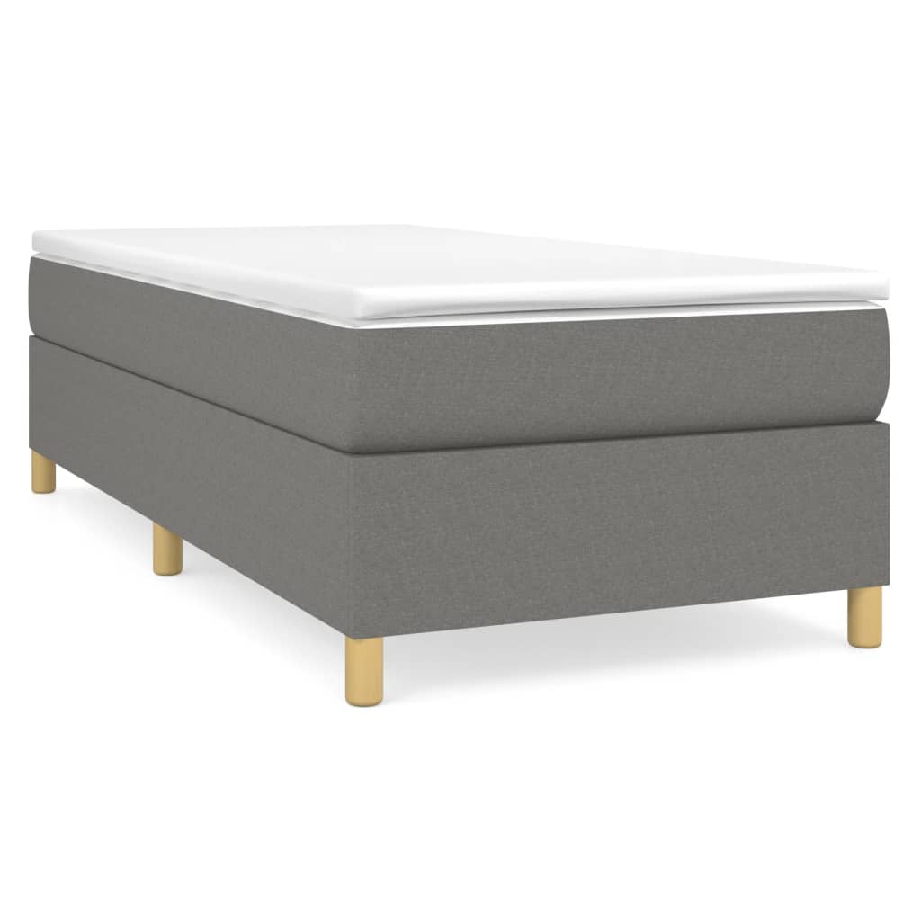 Boxspring-sengeramme mørkegrå 90x190 cm Single stoff