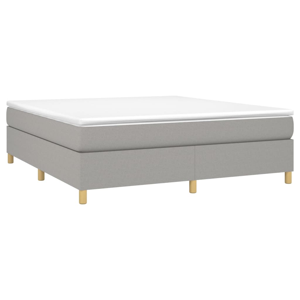 Boxspring-sengeramme lysegrå 180x200 cm Super King stoff