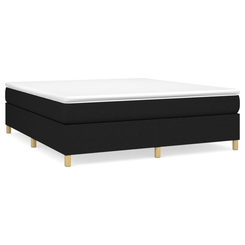 Boxspring-sengeramme boksfjær svart 180x200 cm Super King stoff