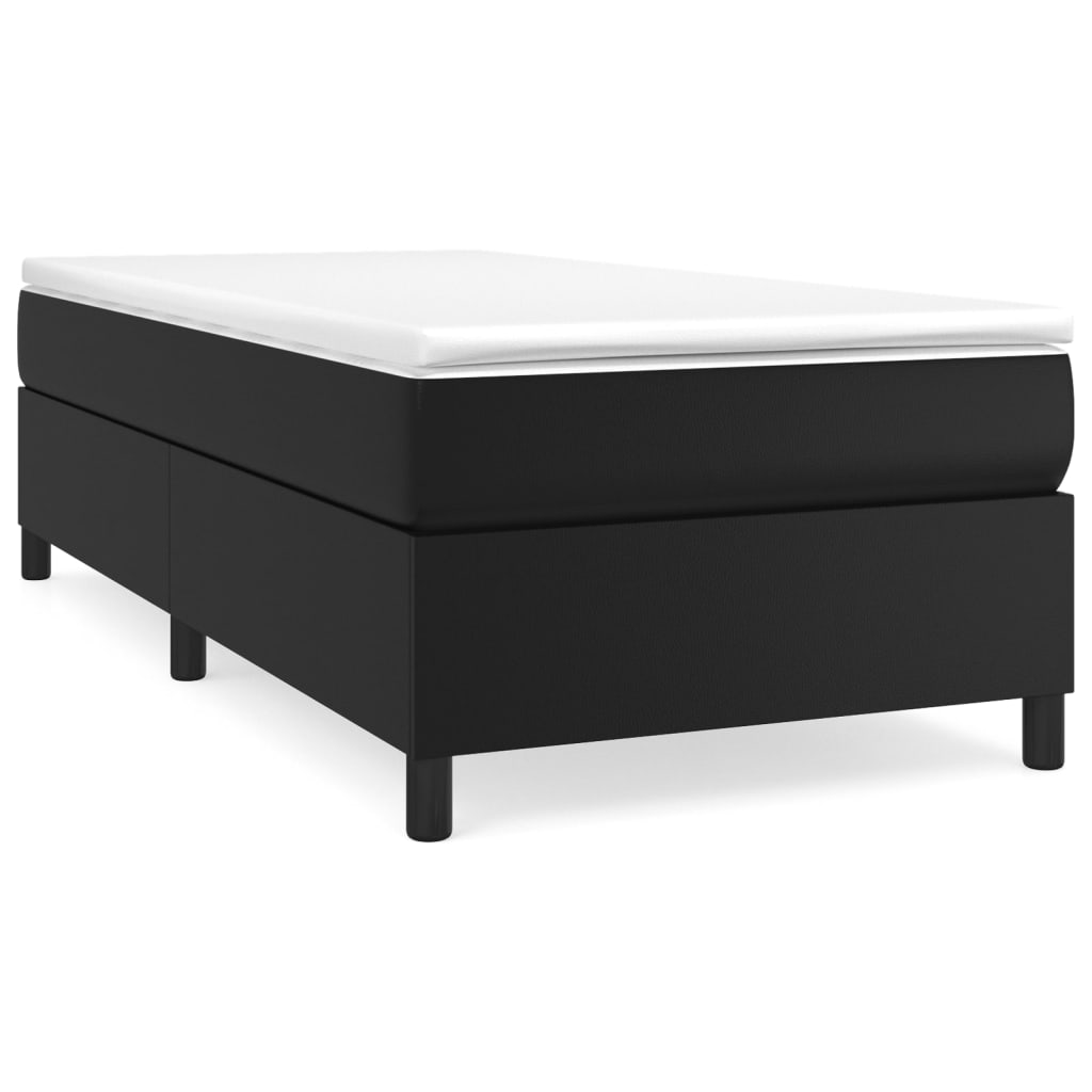 Boxspring-sengeramme svart 90x190 cm Single kunstskinn