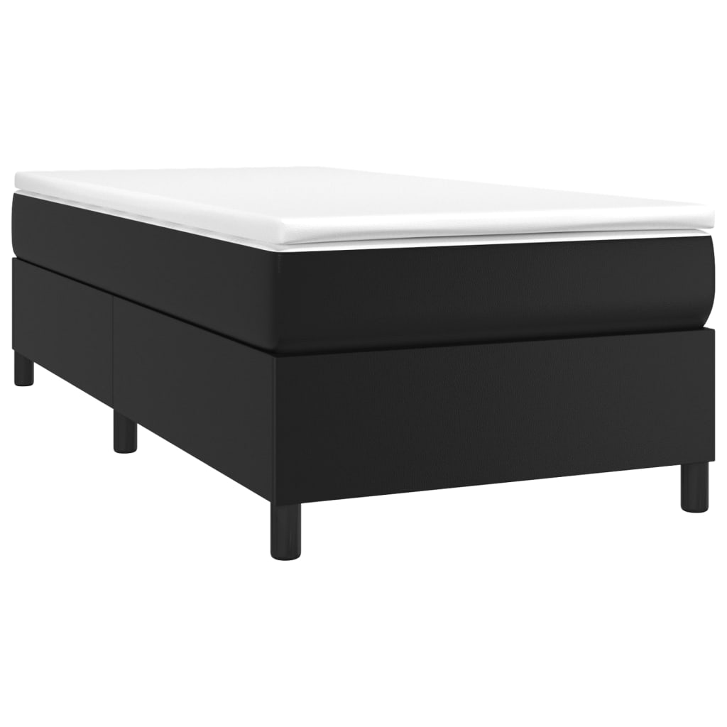 Boxspring-sengeramme svart 90x190 cm Single kunstskinn