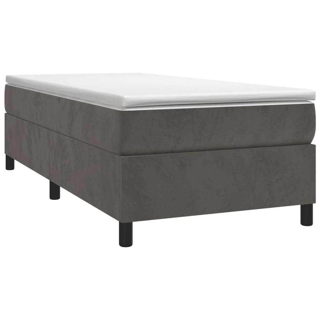 Boxspring-sengeramme mørkegrå 90x190 cm Single fløyel
