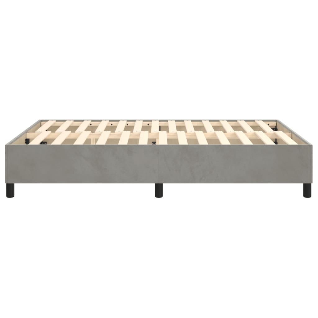 Boxspring-sengeramme lysegrå 135x190 cm Double fløyel
