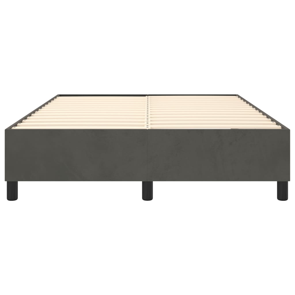 Boxspring-sengeramme mørkegrå 135x190 cm Double fløyel