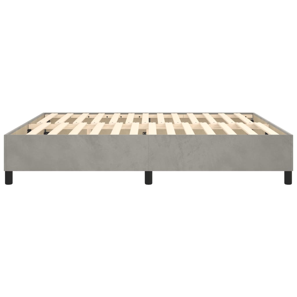 Boxspring-sengeramme lysegrå 180x200 cm Super King fløyel
