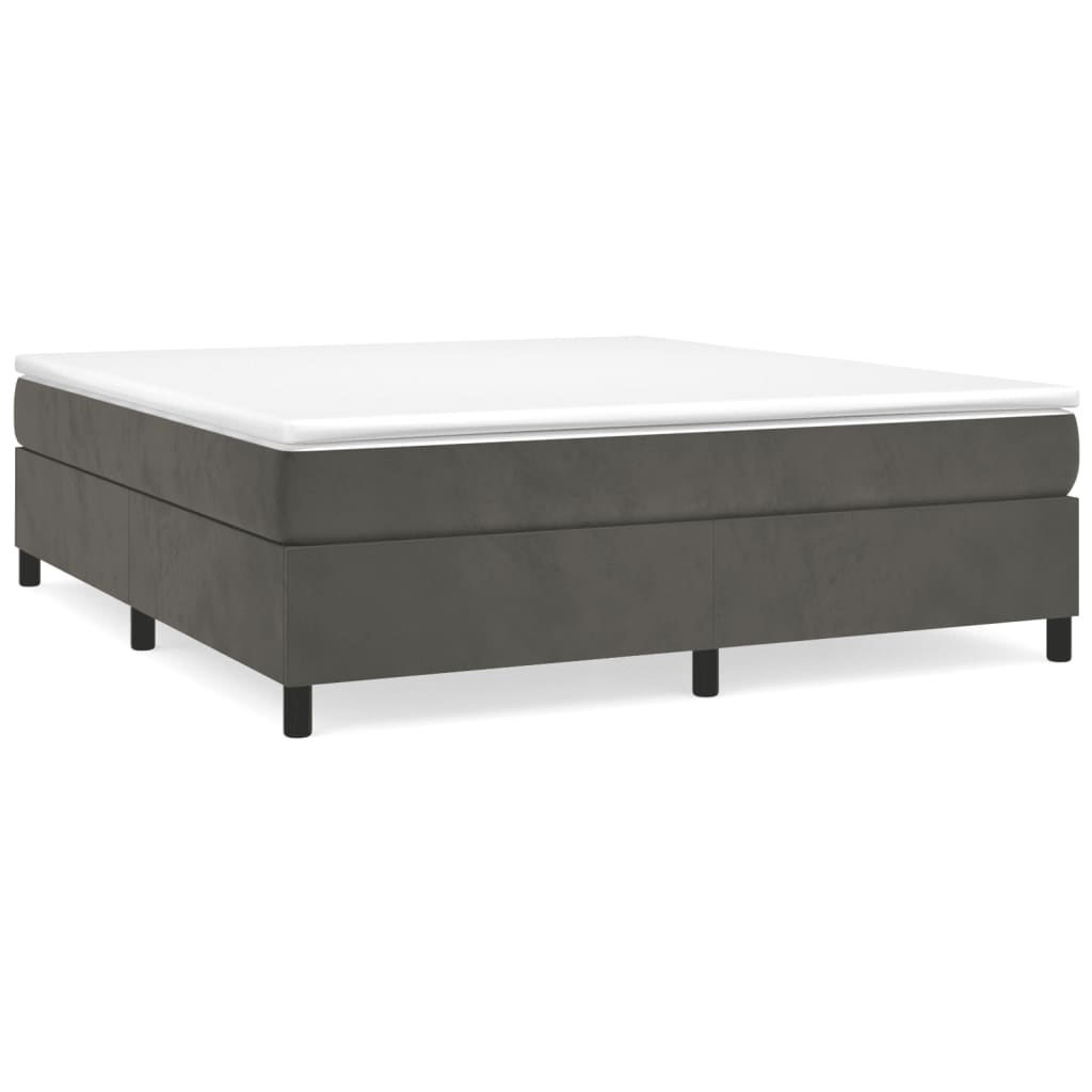 Boxspring-sengeramme mørkegrå 180x200 cm Super King fløyel