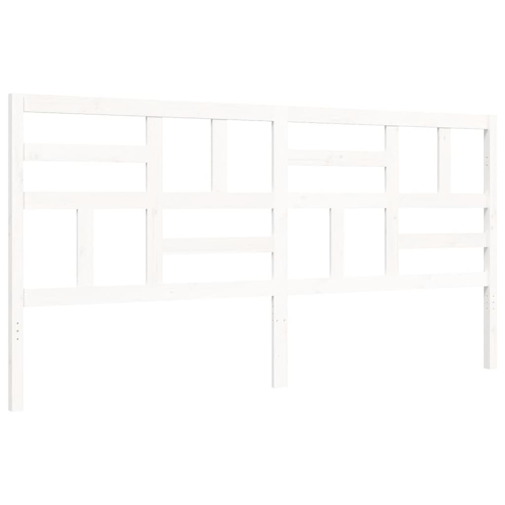 Sengeramme med hodegavl hvit 200x200 cm heltre