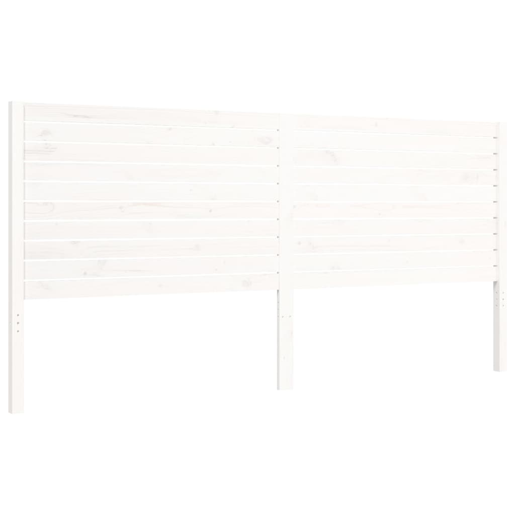 Sengeramme med hodegavl hvit 200x200 cm heltre