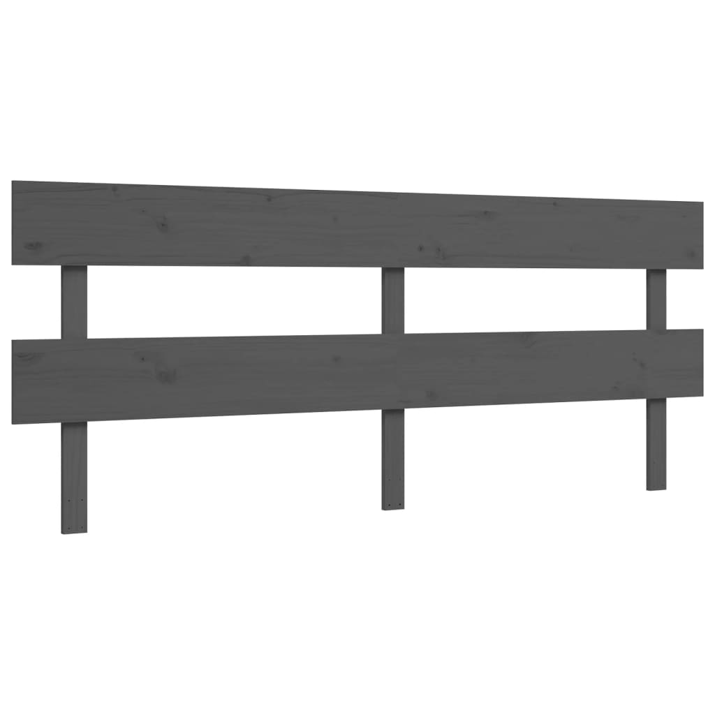 Sengeramme med hodegavl grå 200x200 cm heltre