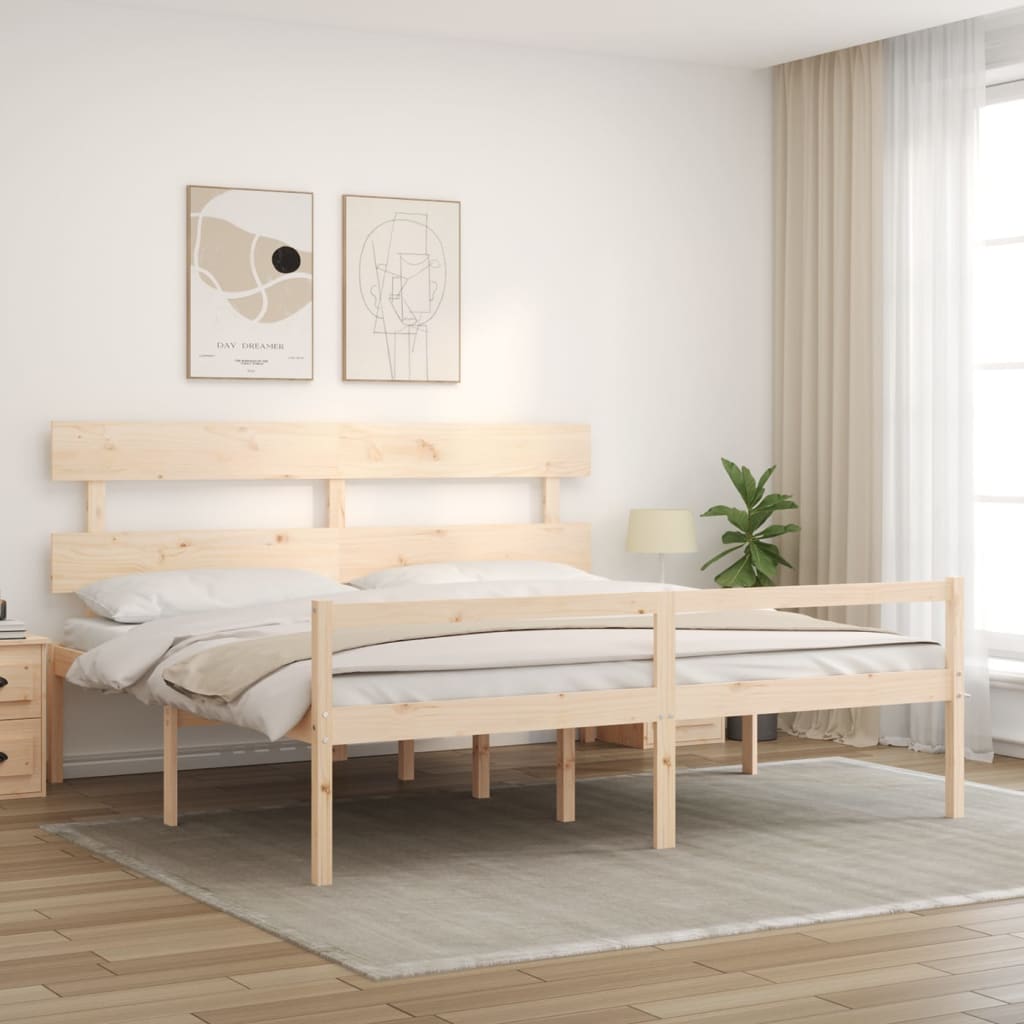 Seniorseng med hodegavl 200x200 cm heltre