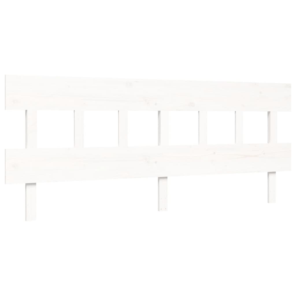 Seniorseng med hodegavl hvit 200x200 cm heltre