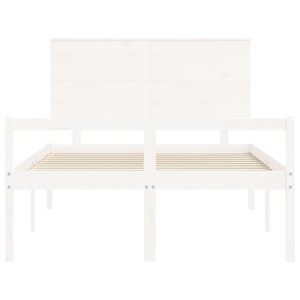 Seniorseng med hodegavl hvit 120x200 cm heltre