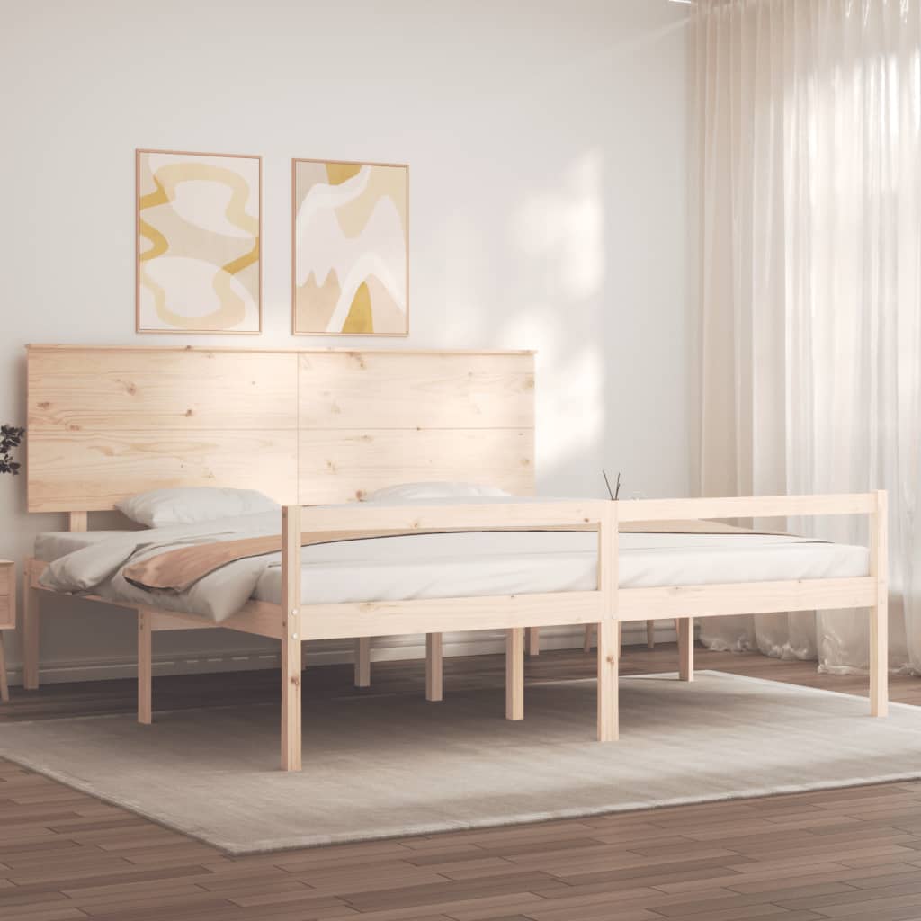 Seniorseng med hodegavl 200x200 cm heltre