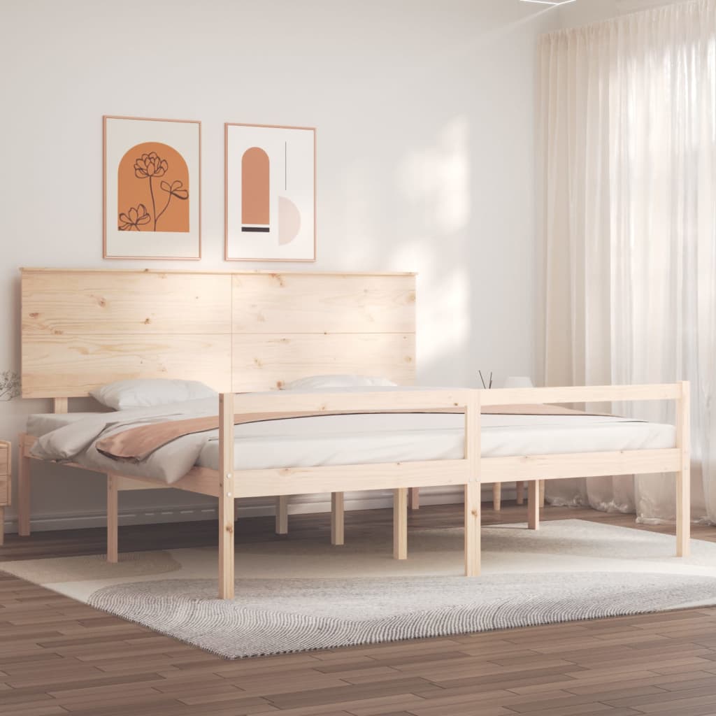 Seniorseng med hodegavl 200x200 cm heltre