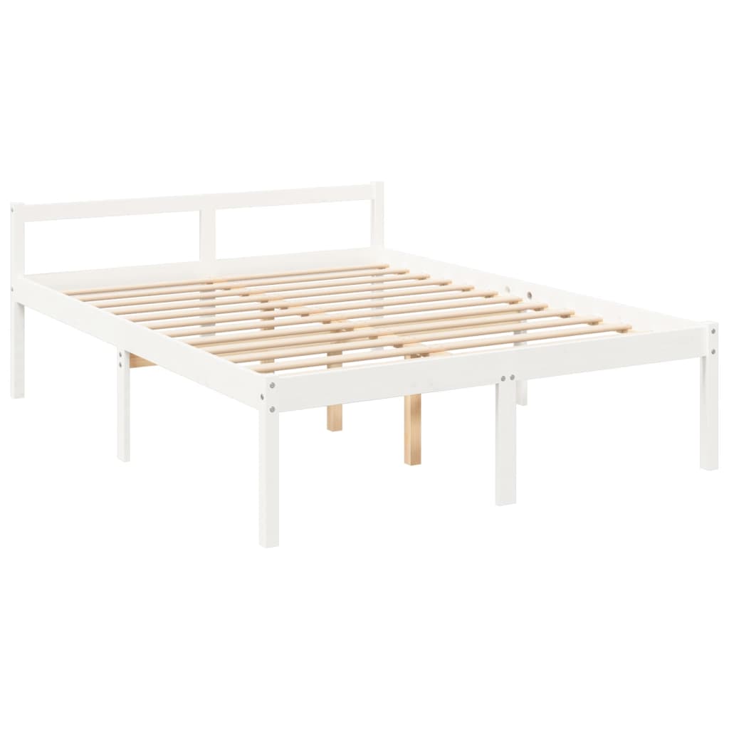 Seniorseng med hodegavl hvit 160x200 cm heltre