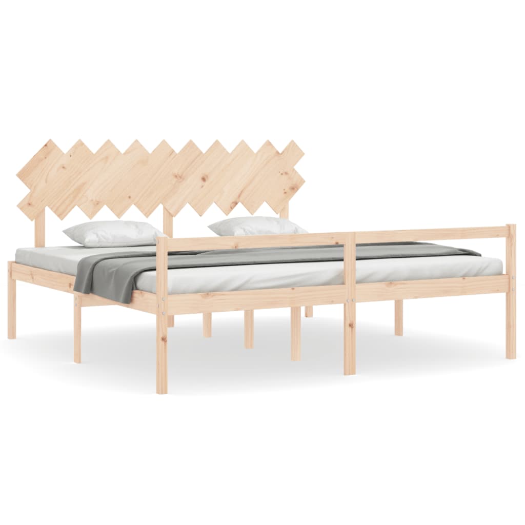 Seniorseng med hodegavl 200x200 cm heltre