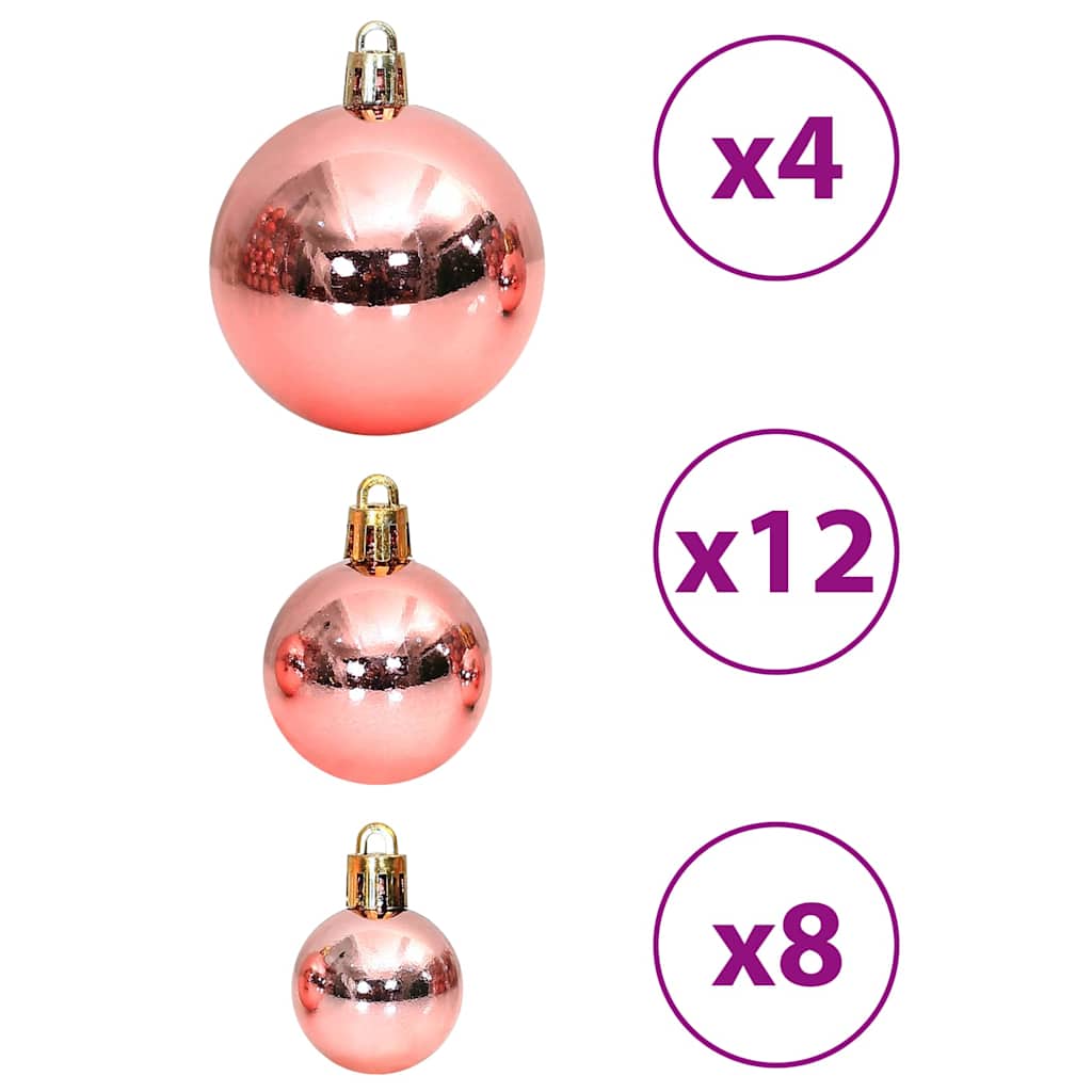 Julekuler 100 stk rosa og rose 3 / 4 / 6 cm