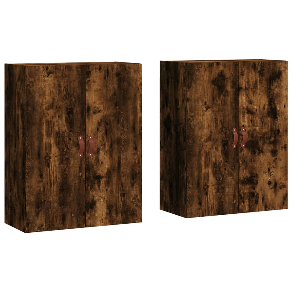 Veggskap 2 stk røkt eik 69,5x34x90 cm