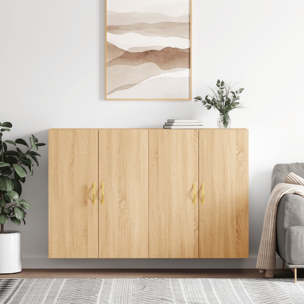 Veggskap 2 stk sonoma eik 69,5x34x90 cm