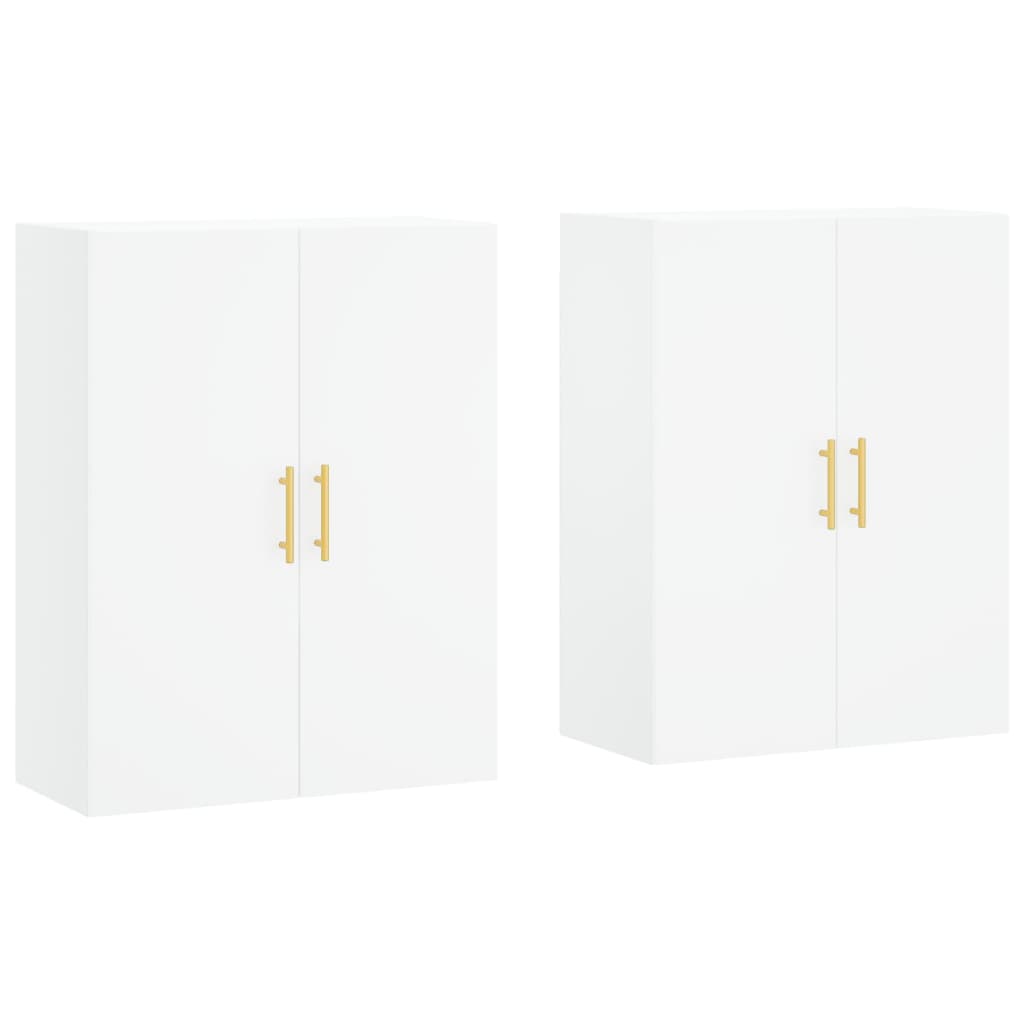 Veggskap 2 stk hvit 69,5x34x90 cm