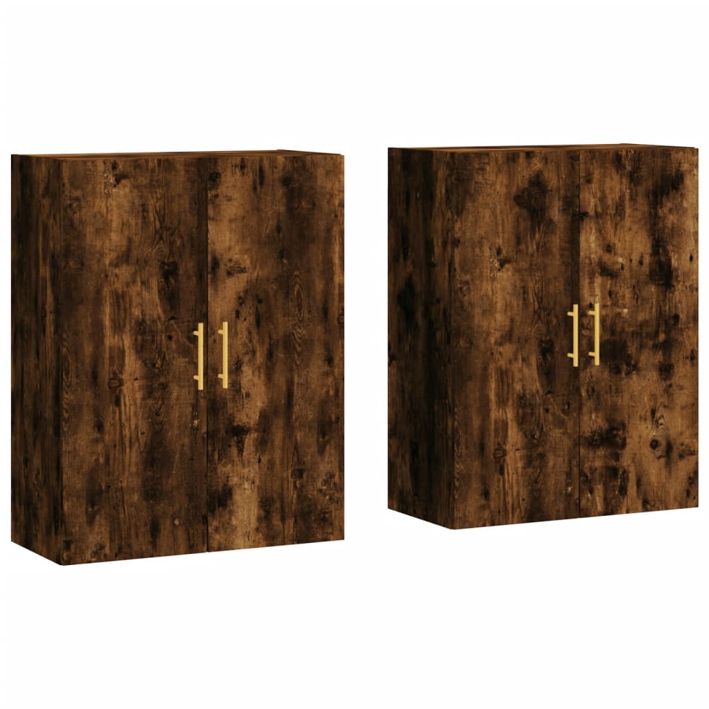 Veggskap 2 stk røkt eik 69,5x34x90 cm