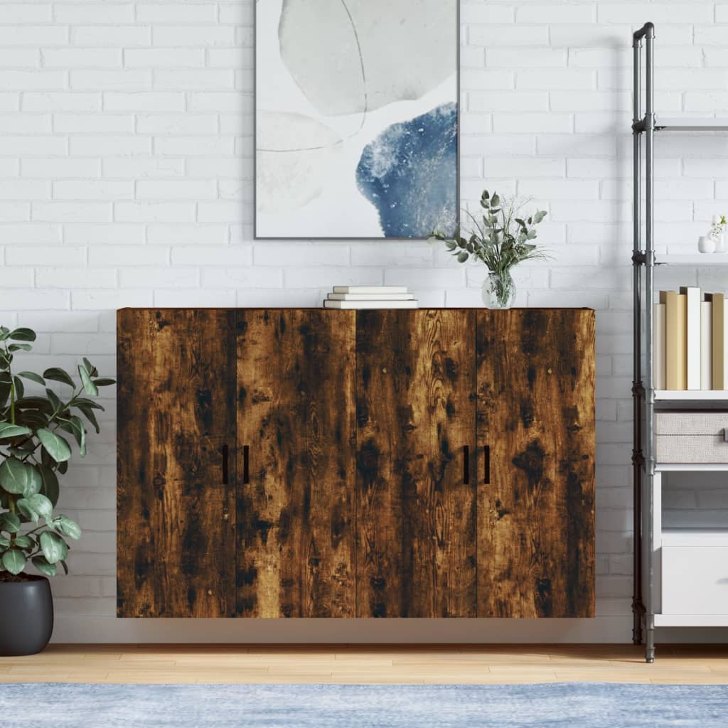 Veggskap 2 stk røkt eik 69,5x34x90 cm