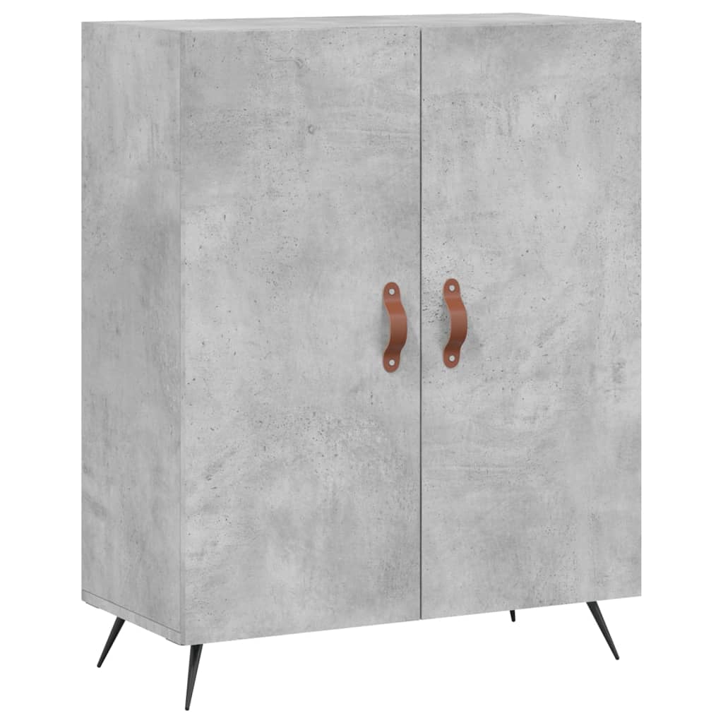Highboard betonggrå 69,5x34x180 cm konstruert tre