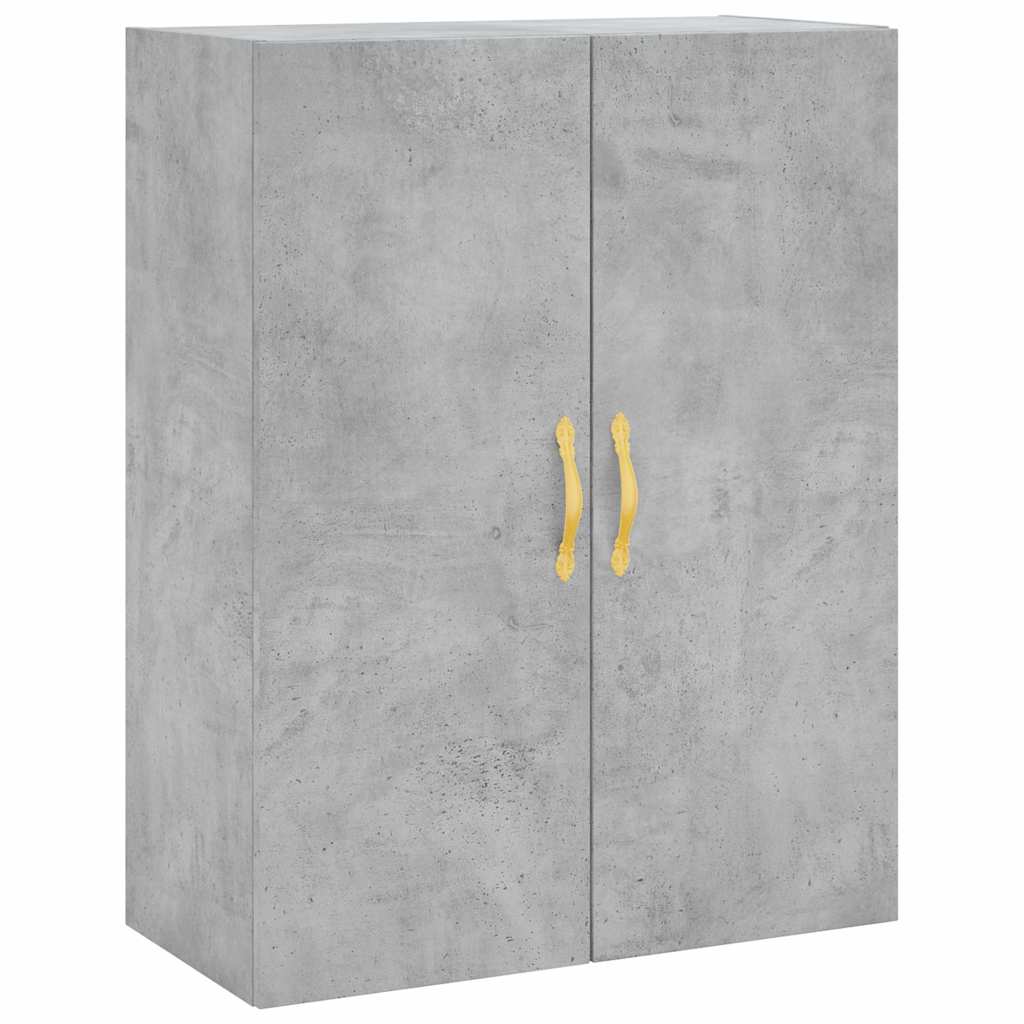 Highboard betonggrå 69,5x34x180 cm konstruert tre