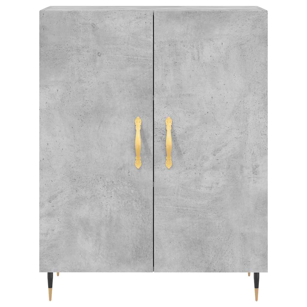 Highboard betonggrå 69,5x34x180 cm konstruert tre