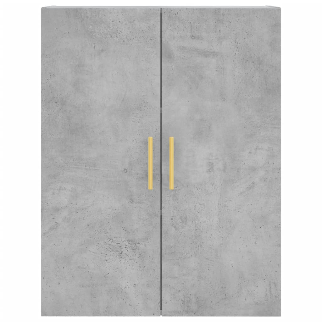 Highboard betonggrå 69,5x34x180 cm konstruert tre