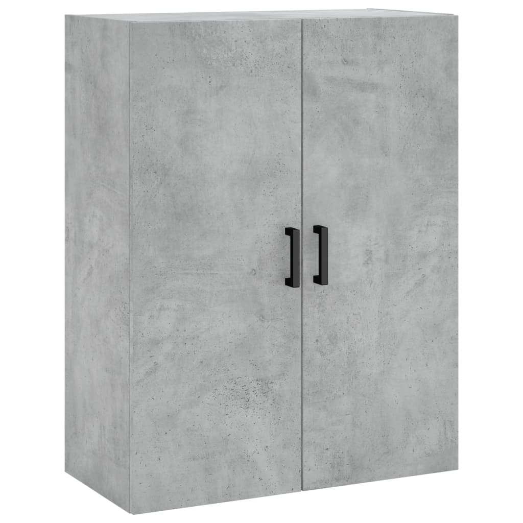 Highboard betonggrå 69,5x34x180 cm konstruert tre