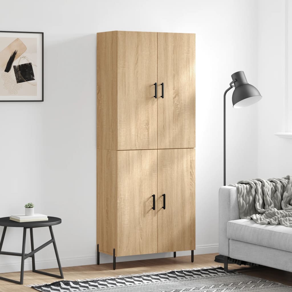 Highboard sonoma eik 69,5x34x180 cm konstruert tre