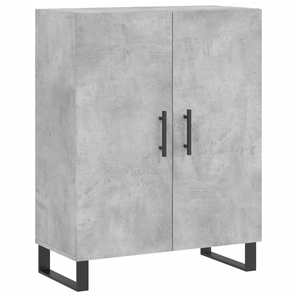 Highboard betonggrå 69,5x34x180 cm konstruert tre